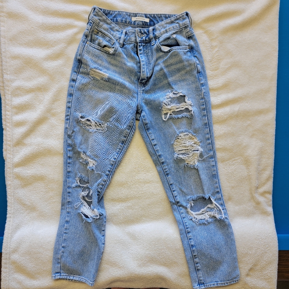 Pacsun ripped mom jeans, ankle